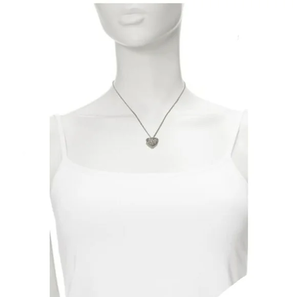 𝅺vince Camuto Pave Crystal Heart Necklace NIB - Picture 2 of 6
